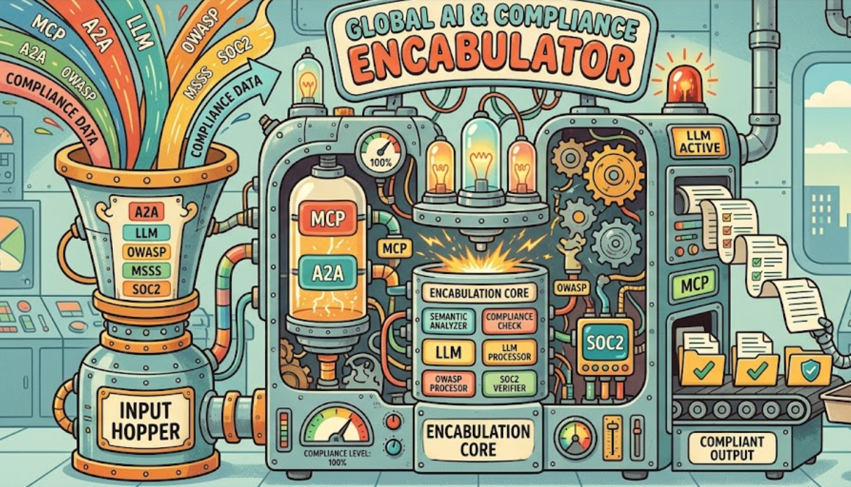 Cartoon Retro Encabulation Device Processing Compliance Data